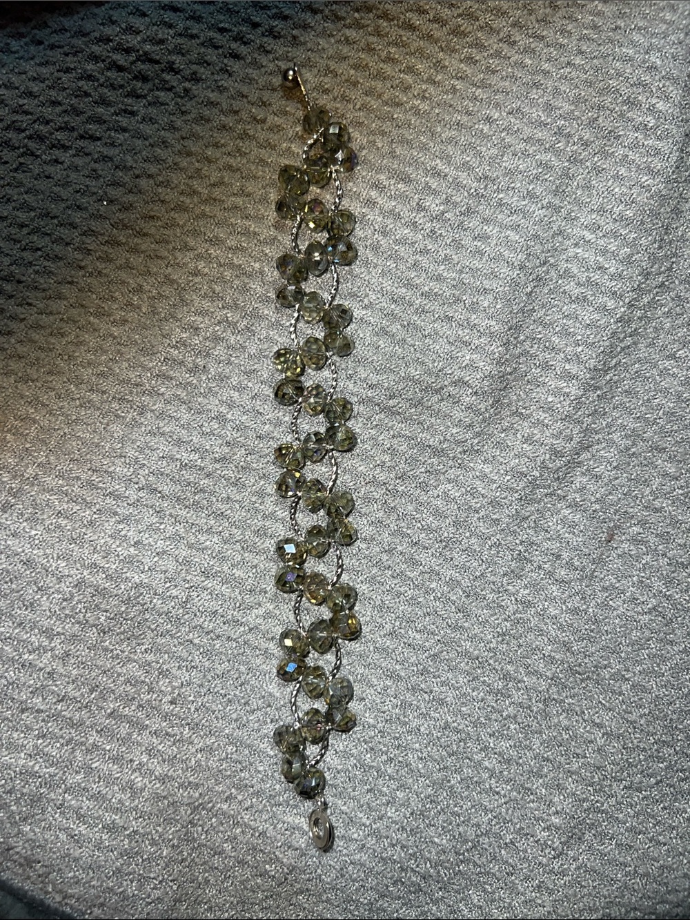 Crystal Cluster Bracelet in smoky tones with Silver Accents